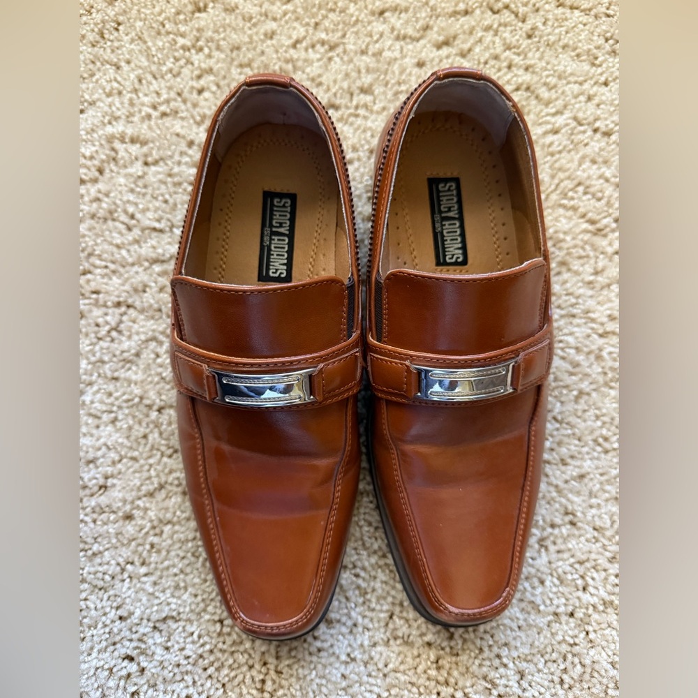 Stacy Adams Kids Tan Dress Shoes with Silver Detail